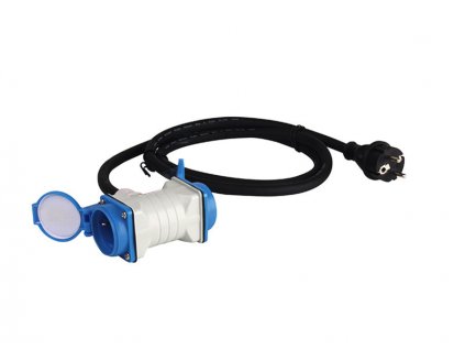 235654 prodluzovaci kabel rozdelovace carbest schuko 1xschuko zastrcka na 2xschuko zasuvka