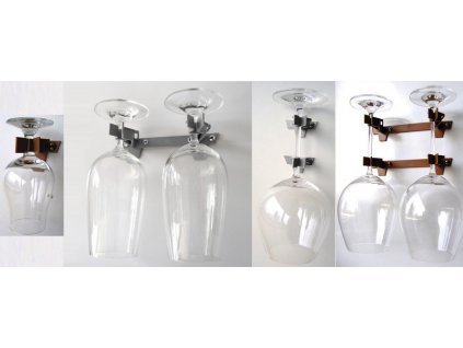 244423 dvojity drzak na sklenice sedy pro sklenice s nozkou