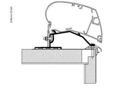 Adaptér na montáž markízy Thule Omnistor na strechu (Varianta Omni.Adap Strecha Fendt 5,5 m)