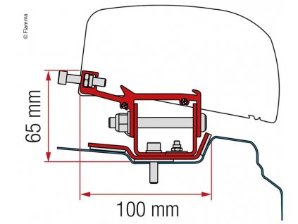 282421 adapter pro stresni markyzu f40van renault trafic s dlouhym rozvorem od roku 2014