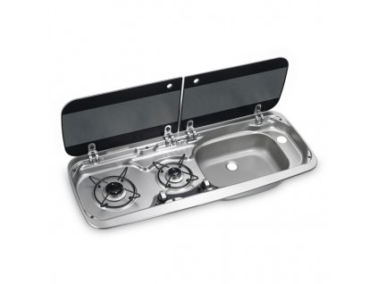 298075 kombinace sporak drez s dvoudilnym sklenenym krytem