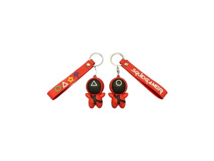 Squid Game klíčenka s červeným páskem 6cm