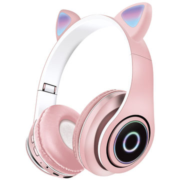 Bezdrátová sluchátka Cat Ear pastelové P39M Barva: Růžová