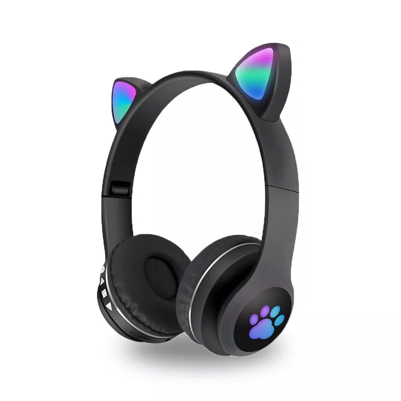 Bluetooth sluchátka Cat Ear s tlapkou VV-23M Barva: Černá