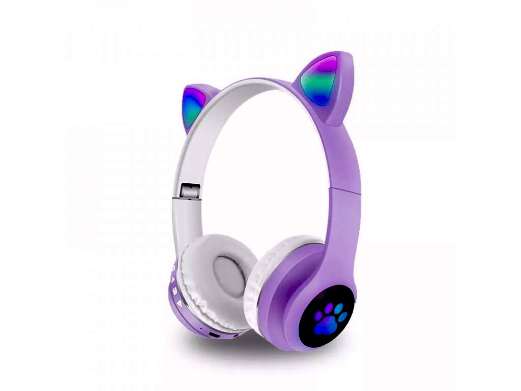 Bluetooth sluchátka Cat Ear s tlapkou VV-23M Barva: Fialová