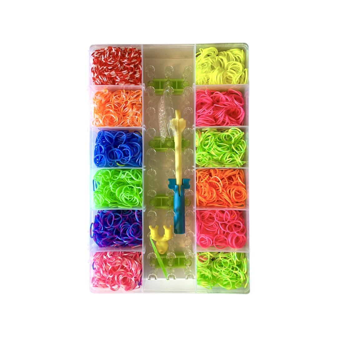 Sada barevných gumiček pro pletení náramků - 4 500 ks