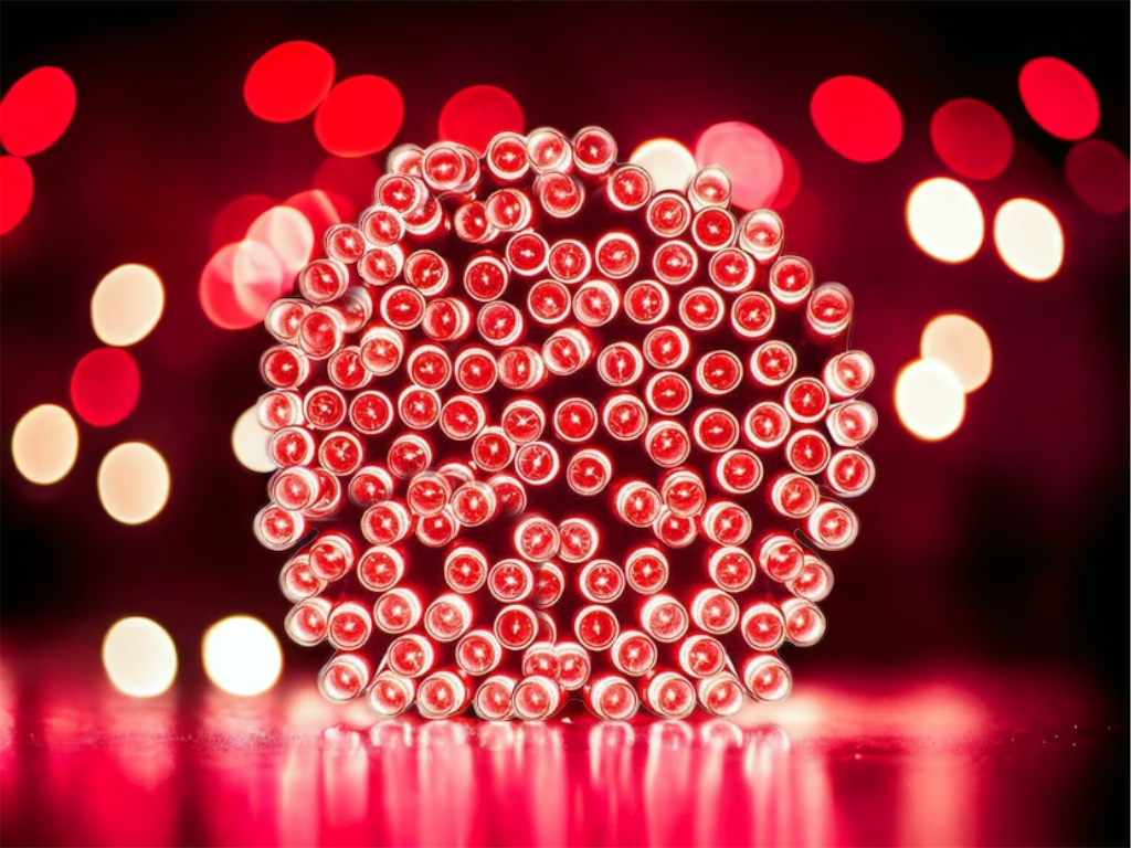 Vánoční 300 LED osvětlení - 24 metrů, 6 barev Barva: Červená