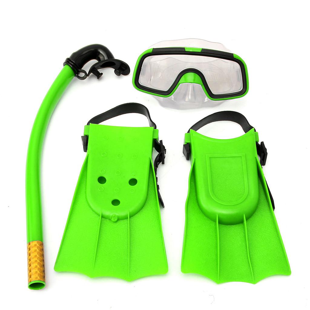 Dětský Mini Potápěčský Set - Brýle, Šnorchl, Ploutve Barva: Zelená