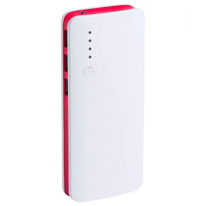 Powerbanka s LED osvětlením 20 000 mAh, 3x USB Barva: Červená
