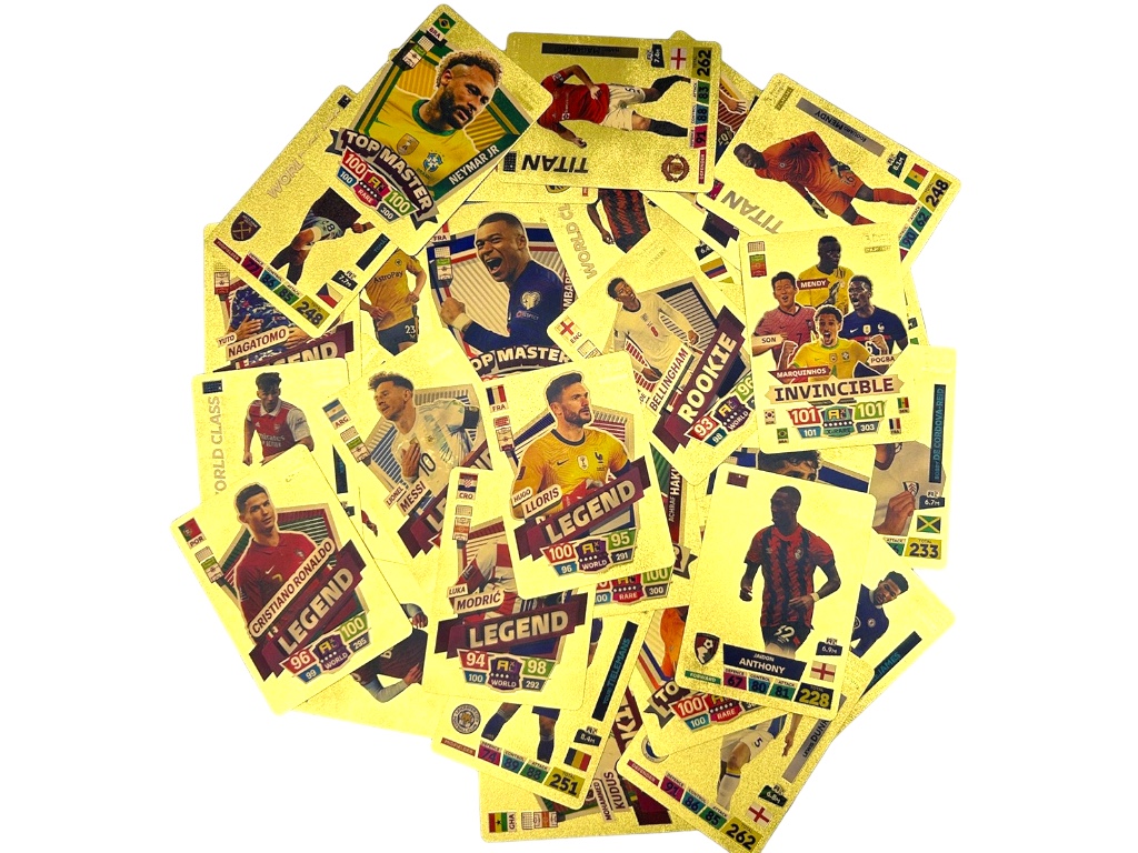 Designové fotbalové karty - World Football Stars 10 ks Barva: Zlatá