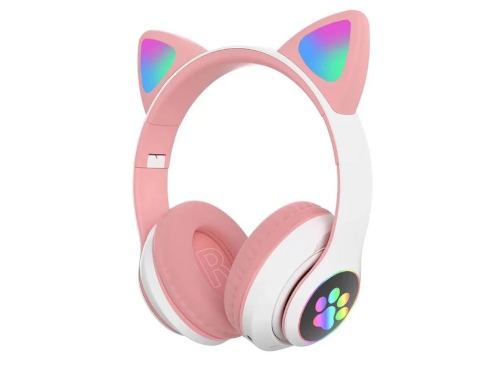Bluetooth sluchátka Cat Ear s tlapkou STN-28 Barva: Růžová