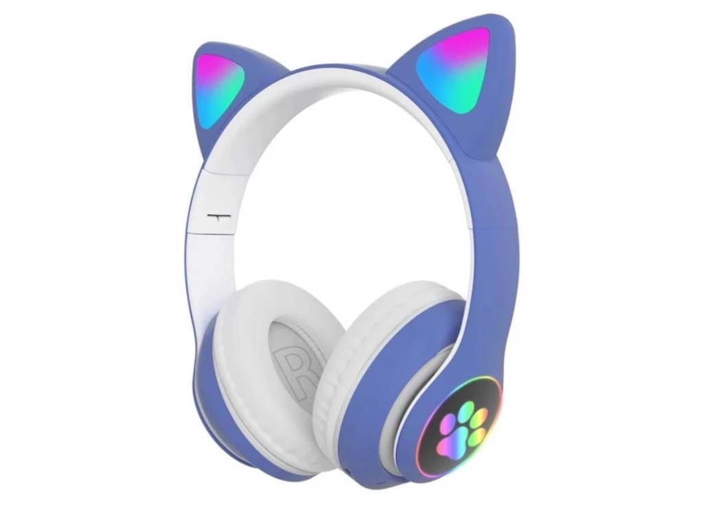 Bluetooth sluchátka Cat Ear s tlapkou STN-28 Barva: Tmavě modrá