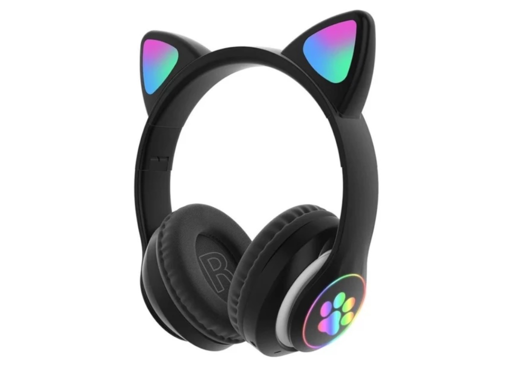 Bluetooth sluchátka Cat Ear s tlapkou STN-28 Barva: Černá