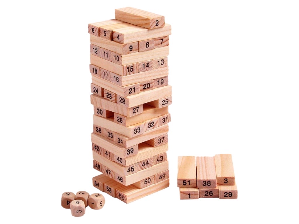 Dřevěná věž Jenga - Rodinná hra