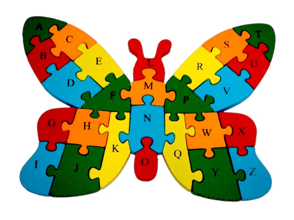 Vzdělávácí dřevěné Puzzle Varianta: Motýl