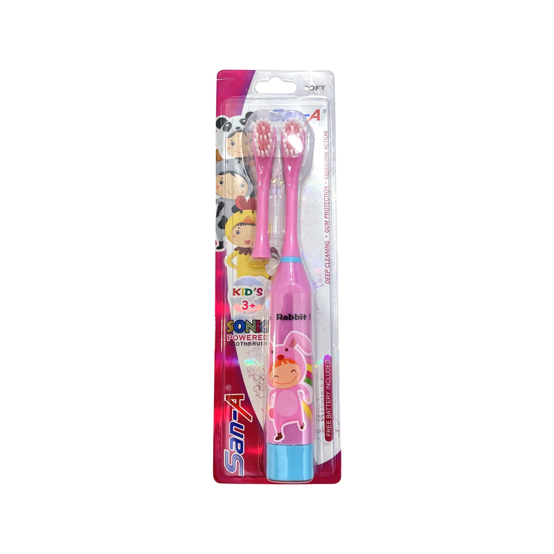Dětský elektrický zubní kartáček s motivem Barva: Růžová
