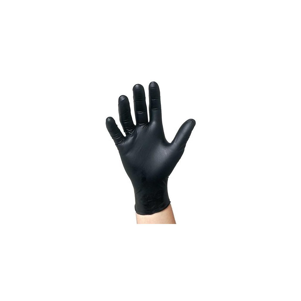 Černé jednorázové zdravotnické rukavice - Nitrilové - Velikost M
