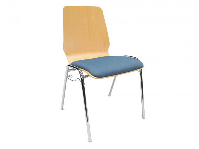 Židle z překližky, čalouněný sedák, kovová podnož | Ressed