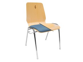 Židle s kovovou podnoží s gravírováním na opěradle pro hudební školy | Ressed