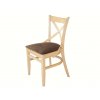 Dřevěná židle s čalouněným sedákem