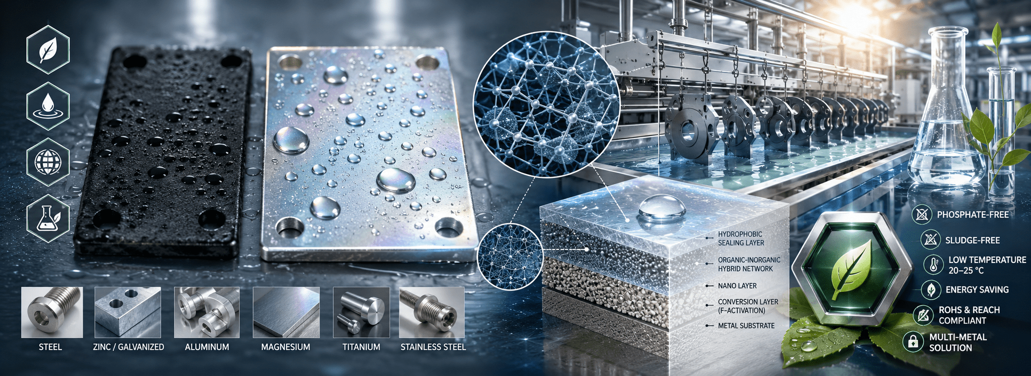 Phosphate‑Free Hybrid Coating