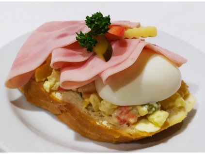 5Ks Chlebíček- vajíčko, šunka, bramborový salát - objednávka 3 dny předem