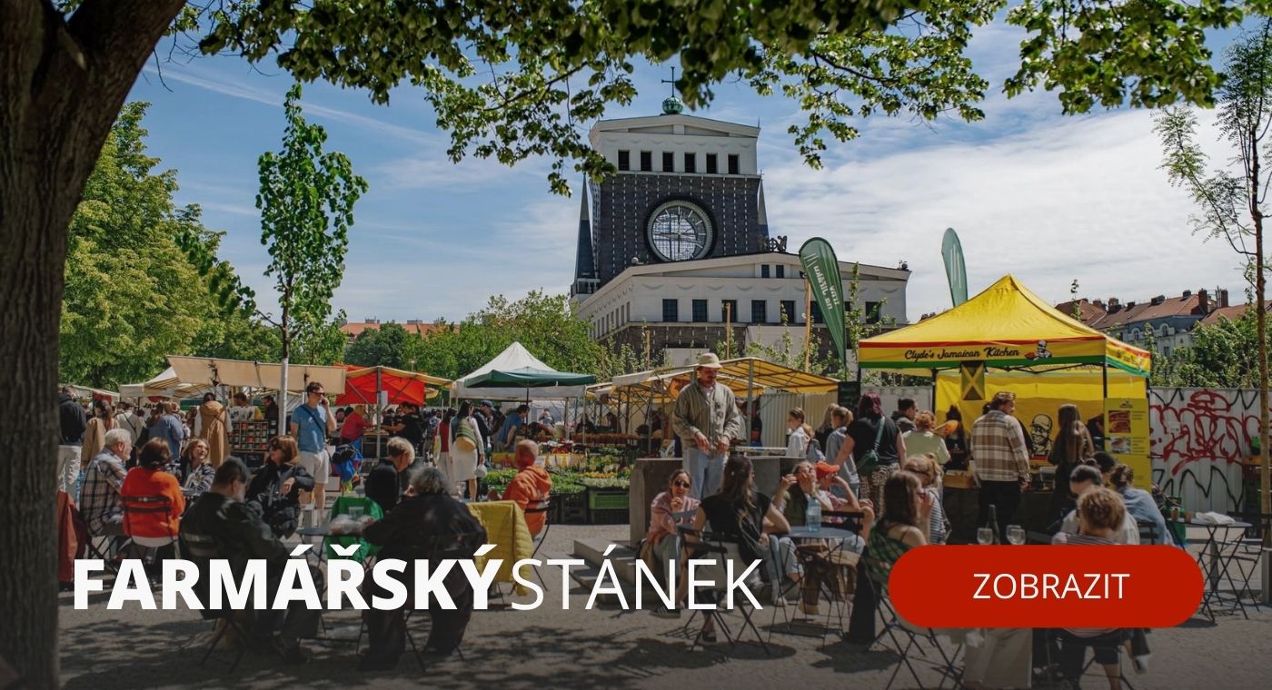 Stánek Restaurace Podolka na farmářských trzích s občerstvením a street food nabídkou