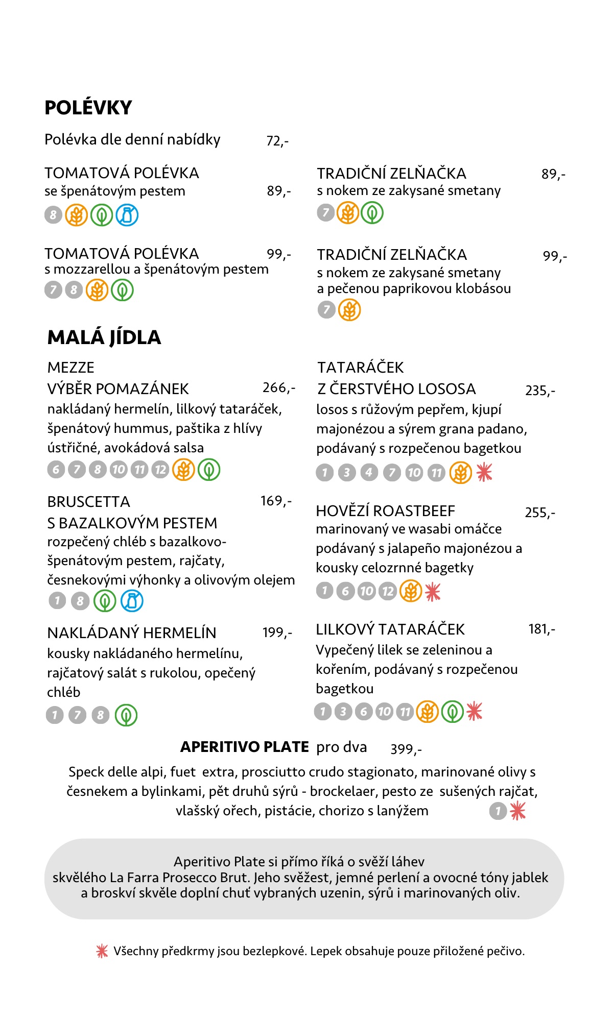 Polévky & předkrmy – nabídka