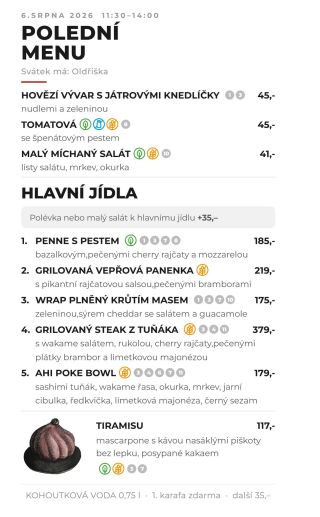 Přijďte ochutnat naše polední menu! • ⁠Každý den pro vás chystáme čerstvé speciality, které si můžete vychutnat přímo u...