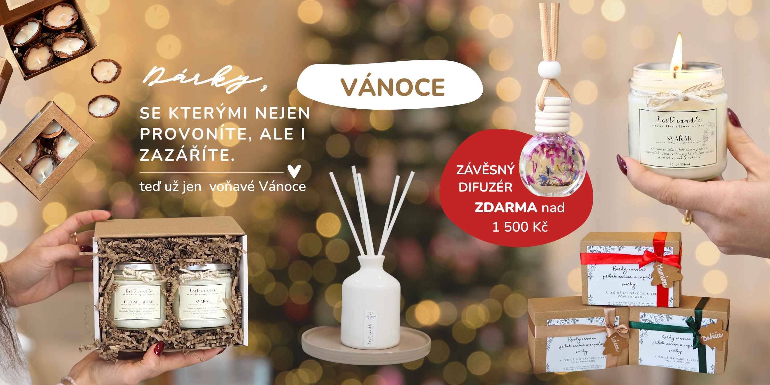 vánoce- vánoční kolekce, sójové svíčky, vánoční vůně, svařák, vánoční cukrová, pečené jablko