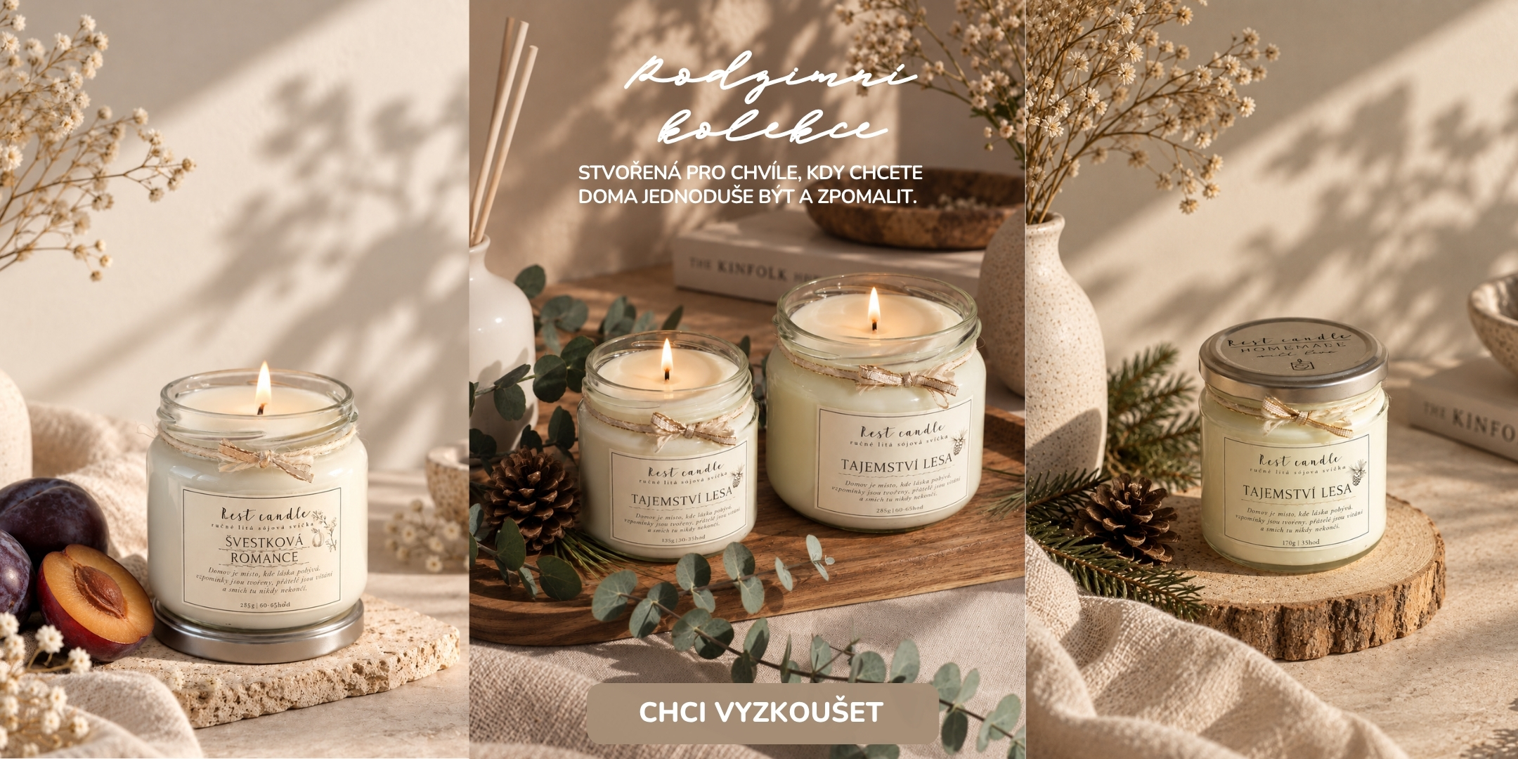 podzim. podzimní svičky, podzimní vůně, santalové dřevo, sojové svíčky, hruškový koláč, rest candle