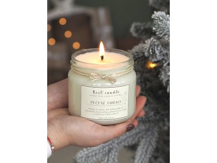 vánoční sójová svíčka, pečené jablko, přírodní sojový vosk, vánoční vůně, 285g