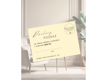 dárkový poukaz na svíčky, sojové svíčky, aroma difuzery