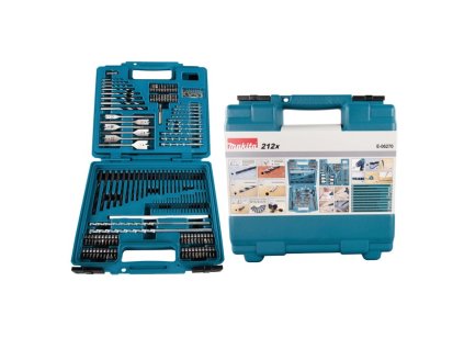 Makita 212-dielna sada ručného náradia, vrtákov a bitov