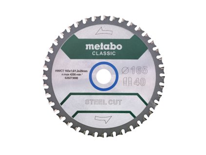 Metabo Pílový kotúč na kov 165 x 20 x 2,0 mm, 40 zubov TCG, v kartóne