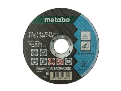 Metabo Rezný kotúč na Inox 115 x 1,0 x 22,23 mm - 10 ks plechovka