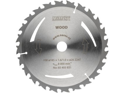 Narex Pílový kotúč WOOD 185 × 1,6/1,0 × 20 Z24T