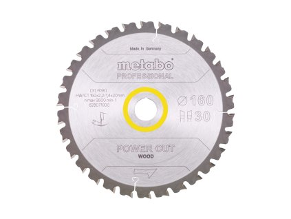 Metabo Pílový kotúč na drevo 160 x 20 x 2,2 mm, 30 zubov ATB, v kartóne