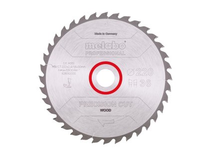 Metabo Pílový kotúč na drevo 220 x 30 x 2,4 mm, 36 zubov ATB, v kartóne