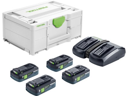Festool Sada akumulátorov 4 x 18 V 4,0 Ah + rýchlonabíjačka TCL6 DUO, SYS3