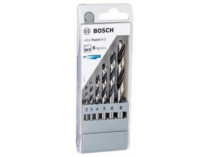 Bosch 6-dielna sada špirálových vrtákov HSS-R PointTeQ, 2 – 8 mm
