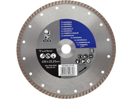 Atlas Diamantový kotúč TURBO Uni 230 mm