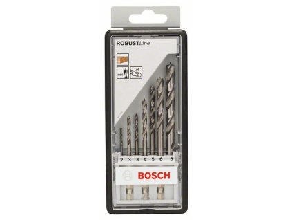 Bosch 7-dielna sada špirálových vrtákov Robust Line so šesťhrannou stopkou, 2 – 8 mm
