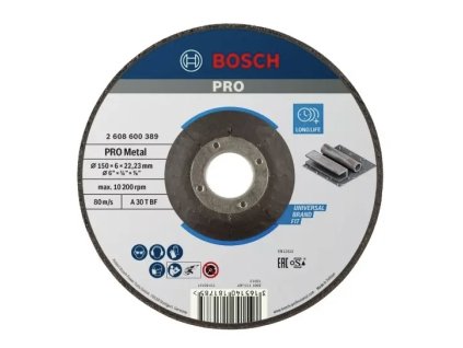 Bosch PRO Brúsny kotúč s prelisom na kov 150 x 6 x 22,23 mm