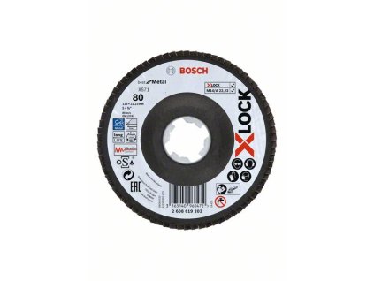 Bosch Lamelový brúsny kotúč, oceľ+nerez, X-LOCK, 125 mm, P 80
