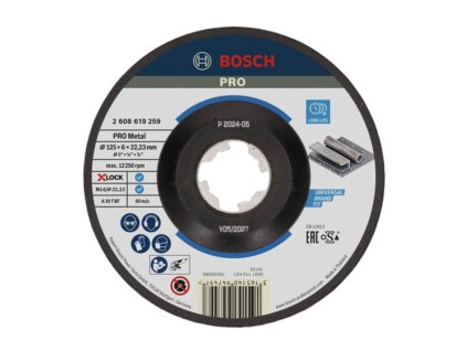 Bosch PRO Brúsny kotúč X-LOCK na kov 125 x 6 x 22,23 mm