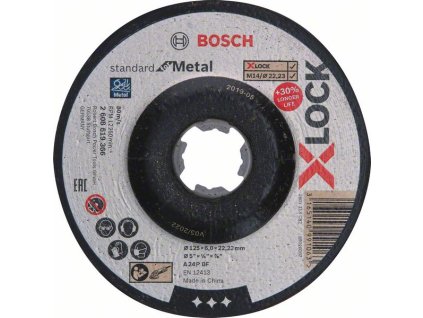 Bosch brúsny kotúč X-LOCK, kov 125 x 6 x 22,23 mm