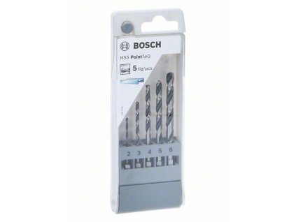 Bosch 5-dielna sada vrtákov do kovu HSS-R PointTeQ so šesťhrannou stopkou, 2 – 6 mm