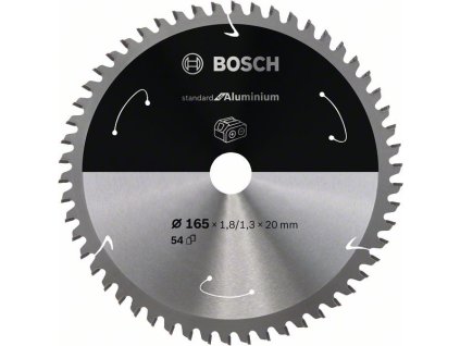 Bosch Pílový kotúč Standard for Aluminium 165 x 20 x 1,8/1,3 mm, 54 zubov TCG/N