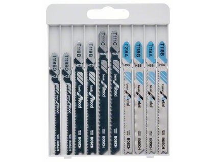 Bosch 10-dielna sada pílových listov do priamočiarych píl, drevo + kov